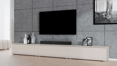 AX LIVING stehendes TV Board beige Loriano TV Bank 3x100 cm Kaschmir Die Produktbewer