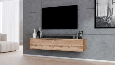AX LIVING Modernes TV Board Loriano 180 Designer Lowboard Eiche Wotan