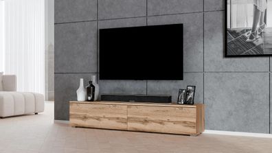 AX LIVING TV Board Loriano 180 modernes Designer Lowboard Eiche Wotan