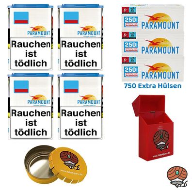 Paramount Blue Volumentabak Dose 4x 75g, 750 Blue Extra Hülsen, Ascher, Zubehör