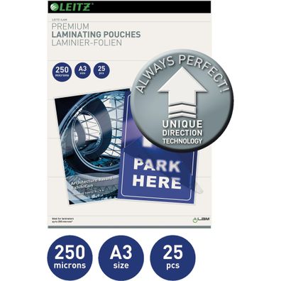 LEITZ Laminier Folientaschen A3 UDT 250 mic glasklar 25St