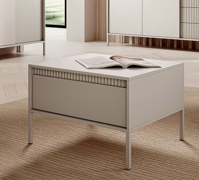 AX LIVING Moderner Couchtisch Beige Trentinis - Quadratisch, 68,1 cm