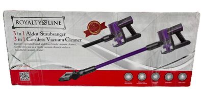 Royalty Line RL-CVC9316PUR: Kabelloser 2-in-1-Staubsauger mit Akku - Lila