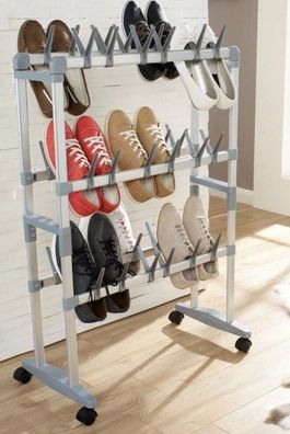 Ruco Schuhregal, Aluminium/Kunststoff, für bis zu 36 Paar Schuhe