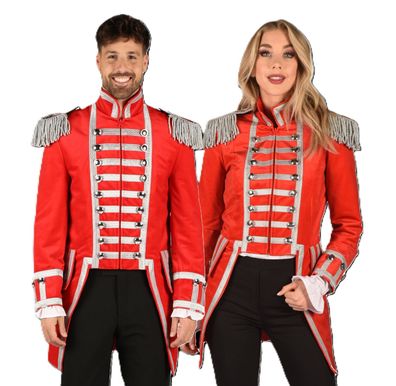 excl. Jacke Uniform Damen Herren Zirkus Köln Garde rot/silber Karneval Fasching