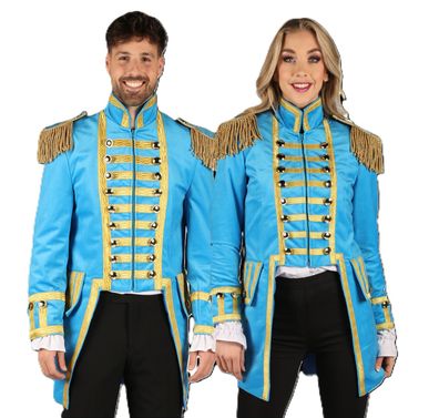 excl. Karnevals Jacke Uniform Damen Herren Zirkus türkis/gold Karneval Fasching