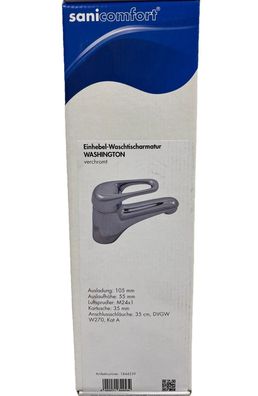 Sanicomfort Einhebel-Waschtischarmatur Washington verchromt