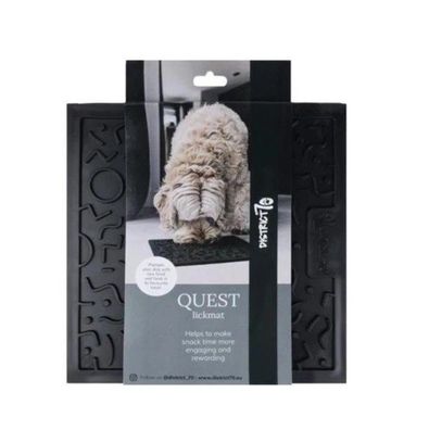 Schleckmatte District 70 Quest Lickmat 28 x 28 cm Dark Grey Leckmatte Silikon