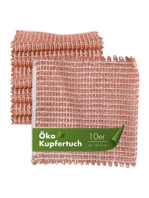 Kupfertuch 10 Stück Set Kratzfrei für Edelstahl Ceranfeld Glas & Grillrost 15x15cm
