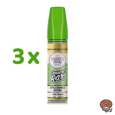 Dinner Lady Dessert Bar APPLE Crumble Custard Longfill Liquid Aroma 3x 14ml