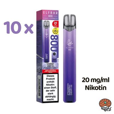 ELFBAR E-Shisha Strawberry Raspberry CHERRY ICE 10x * 20mg/ml Nikotin* 800 Züge