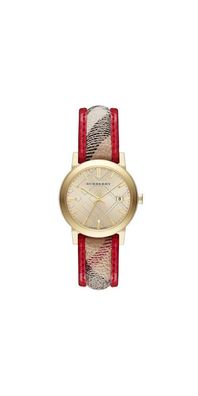 Burberry The City Damenuhr gold rot Lederarmband