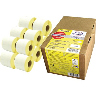 Zweckform Rollenetiketten 54x101mm weiß 12 RL AS0722420