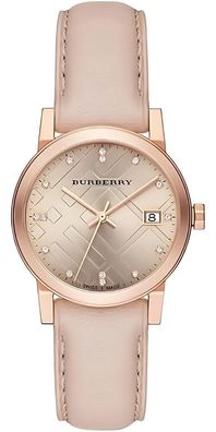 Burberry The City Damenuhr roségold Lederarmband