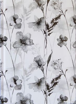 ADINA Notizbuch A5 fester Deckel dotted Aquarell Blumen monochrom
