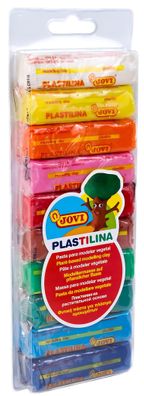 JOVI Plastilina Knetmasse 10er Blister, farbig sortiert