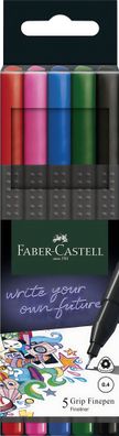 Faber Castell Finepen Grip 0,4 mm basic 5er Etui