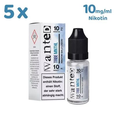 Wanted Overdosed Traube MenthoI * 10mg/ml* Nikotinsalz, Liquid 5x 10ml