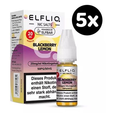 ELFLIQ by ELFBAR Blackberry Lemon * 20mg/ml* Nikotinsalz, Liquid 5x 10ml