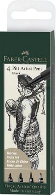 Faber Castell Tuschestift Pitt Artist Pen 4er schwarz