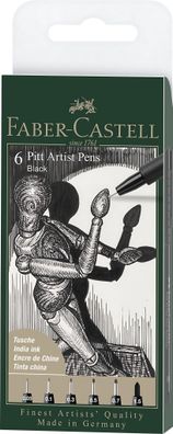 Faber Castell Tuschestift Pitt Artist Pen 6er schwarz