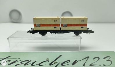 Fleischmann N DC 8234 Containertragwagen "DB" / Lbs593 / DB / OVP