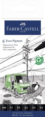 Faber Castell Tintenschreiber Ecco Pigment mm sw 6er