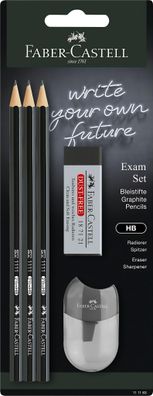 Faber Castell Bleistift 1111 HB schwarz Radierer+Spitzer