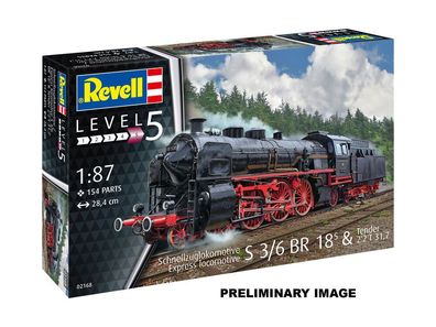 Revell 1:87 62168 Model Set Schnellzuglokomotive S3/6 BR18mit Tender - NEU