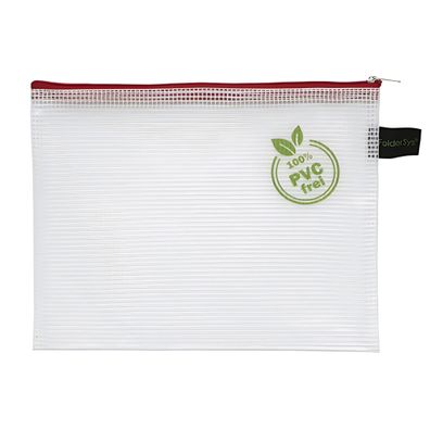 FSY PVC-freier Reißverschluss-Beutel B6, mit Zip, rot,
