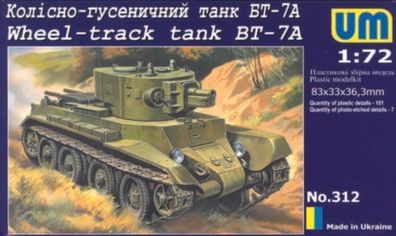 Unimodels 1:72 UMT312 Wheel-Track tank BT-7A - NEU
