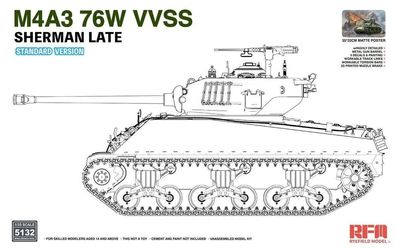 Rye Field Model 1:35 RFM5132 M4A3 76W VVSS Sherman Late Standard Version - NEU