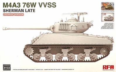 Rye Field Model 1:35 RFM5133 M4A3 76W VVSS Sherman Late Upgrade Version - NEU