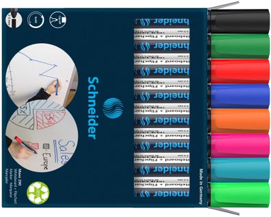 Schneider Whiteboard-Marker Maxx 290 8er Set sortiert, 6 + 2 Aktion
