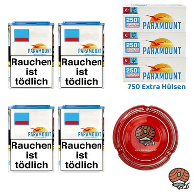 Paramount Blue Volumentabak Dose 4x 75g, Blue Extra Hülsen, Glasascher, Zubehör