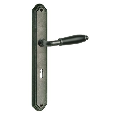 Langschildgarnitur Modell Micado Antik grau Griffstück schwarz vers. Varianten