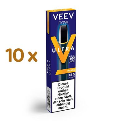 VEEV now ULTRA MANGO 20mg/ml Nikotin 10x Einweg-E-Zigarette, max. 1100 Züge