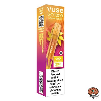 Vuse GO 1000 E-Shisha LEMON BERRY, 20mg Nikotin, Einweg-E-Zigarette, Vape
