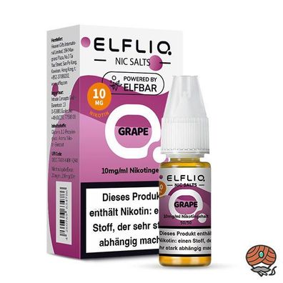 ELFLIQ by ELFBAR Grape * 10mg/ml* Nikotinsalz, Liquid10ml