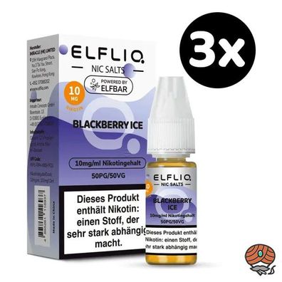ELFLIQ by ELFBAR Blackberry Ice * 10mg/ml* Nikotinsalz, Liquid 3x 10ml