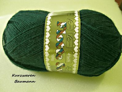 100g Sockenwolle uni 4 fach von Rellana Nr 938 tannengrün