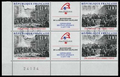Frankreich 1988 Nr 2674 + ZF + 2675 zentrisch gestempelt 3ER STR X881516