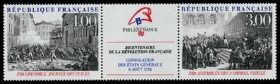 Frankreich 1988 Nr 2674 + ZF + 2675 postfrisch 3ER STR S0256AA