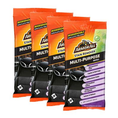 4x Armor All Mehrzweck Tücher 20 STÜCK SITZE Polster PFLEGE VINYL Reinigug Auto