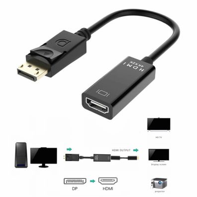 D35 DisplayPort auf HDMI Adapter 4Kx2K DP Stecker zu HDMI Buchse Konverter 25cm