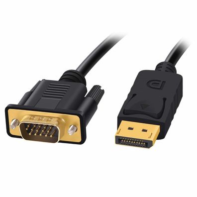 H17 DisplayPort auf VGA Kabel 1,8m Vergoldet 1080P DisplayPort DP Stecker zu VGA