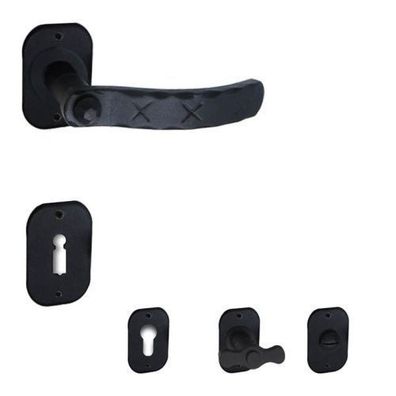 Galbusera Seefeld Rosettengarnitur Drücker Schmiedeeisen antikschwarz