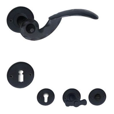 Galbusera Sestriere Rosettengarnitur Griff Schmiedeeisen antikschwarz