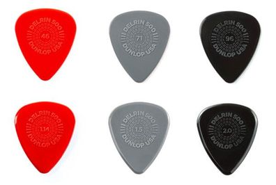 Dunlop Prime Grip Delrin 500 - verschiedene Stärken (1, 3, 6, 12, 72 Stück)