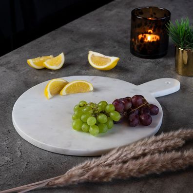 Bronx71 Tablett Marmor Lilou rund 40 cm weiß